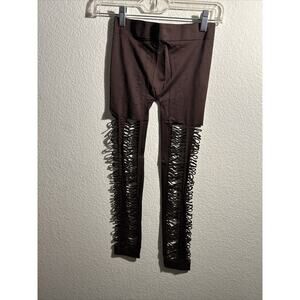 NWT Soho Lady Brown Capri Legging Womens One Size Cut Out Stretch Nwt